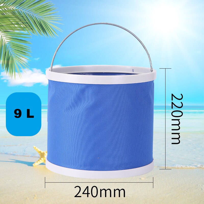 Portable Car Wash Clean Large Bucket Thickening Folding Multi-Function Car Home Outdoor Camping Fishing Storage Container: 9L