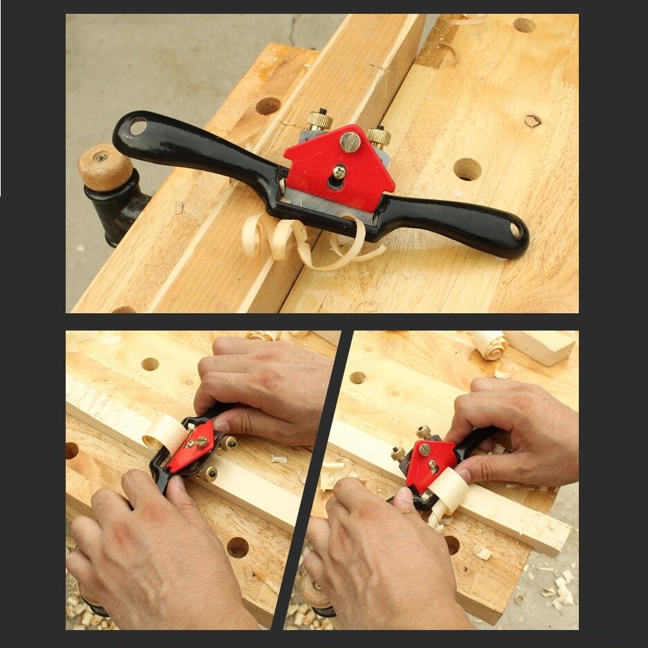 ALLSOME 9 Inch Verstelbare Houtbewerking Metal Blade Spookschaaf Plane Handleiding Hout Werken Hand Tool Zaagblad Grijs Ijzer Mangaan +