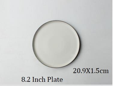 1 Pc Europese Stijl Keramische Retro Plaat Tablewar Platte Schijf Western Restaurant Schotel Ronde Plaat Schotel: 8.2 Inch Plate