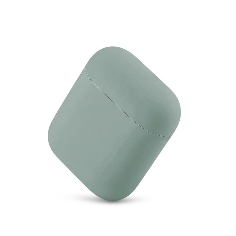 Funda de silicona blanda para auriculares Airpods 1/2, accesorios para auriculares, funda protectora para Apple AirPods 2: Gray green