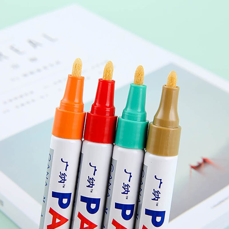 1Pcs Colorful Waterproof Oily Paint Marker Pen Car Tyre Multipurpose Metal Package School Supplies Stationery 12 Colors