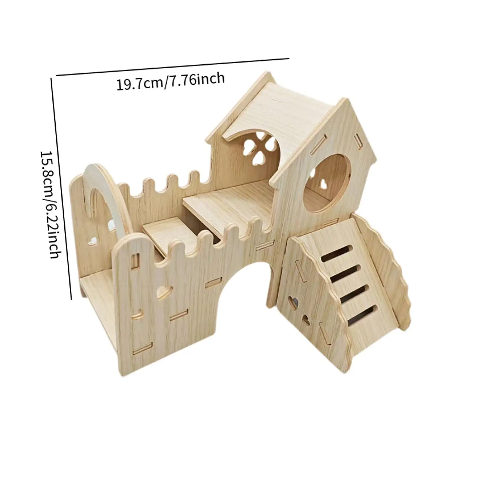 Washable Hamster Hideaway Wooden Hamster House with Climbing Ladder Small Pet Castle Home for Dwarf Mice Gerbils Small Pets: plum