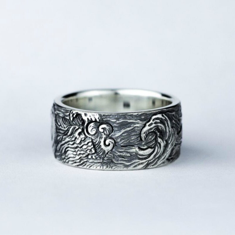Vintage 925 Thai Silver Horse Carving Finger Rings Punk Style Antique Animals Ring for Women Ladies Party Retro Jewelry