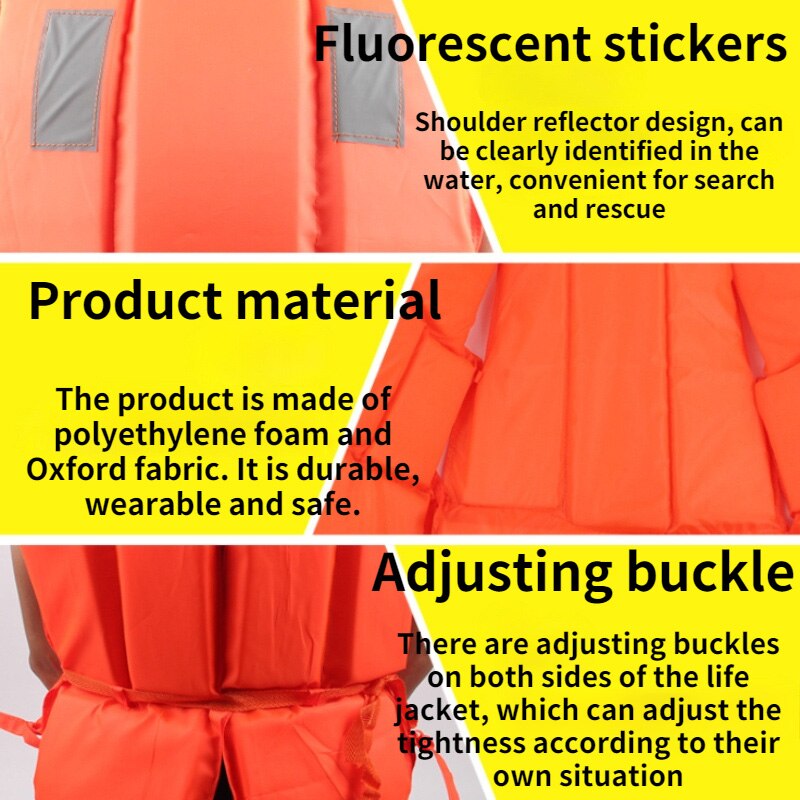 Life Vest Lightweight Nylon foam Adjustable Life whistle SOS Jacket Vest Swimming surfing motion Water Safety Products
