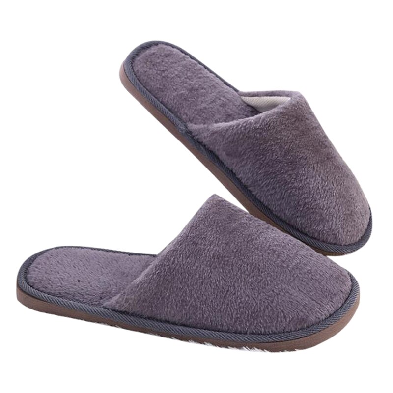 Kengät tohvelit naisten miehet koti pörröinen talo talvi lämpimät tossut pehmeät lenkkarit sisätiloissa makuuhuone pantuflas zapatos: Harmaa (42-43)