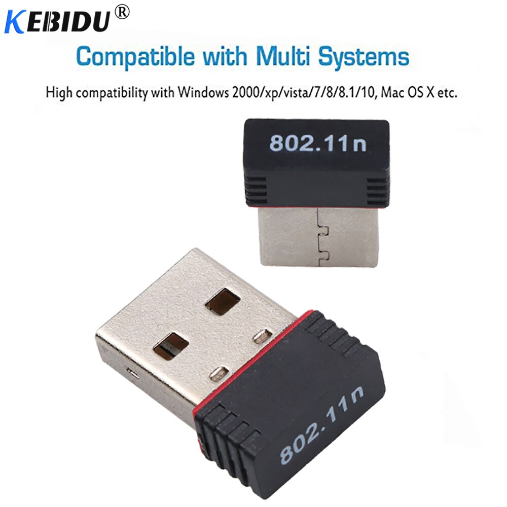 Kebidu Mini USB Scheda di Rete LAN 150Mbps WiFi Scheda di Rete Wireless 802.11 n/g/b MT7601 Per Il telefono notebook Pro Air Win Xp 7 Del Computer Portatile Del PC