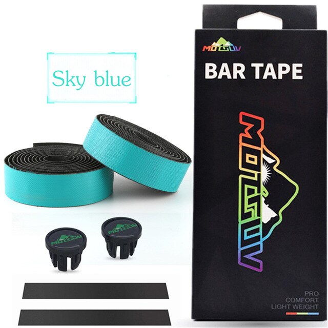 Motsuv guidoline de vélo anti-vibrations pu eva courbée vélo route vélo bandes course respirant antidérapant guidon ceinture wrap: Blancs