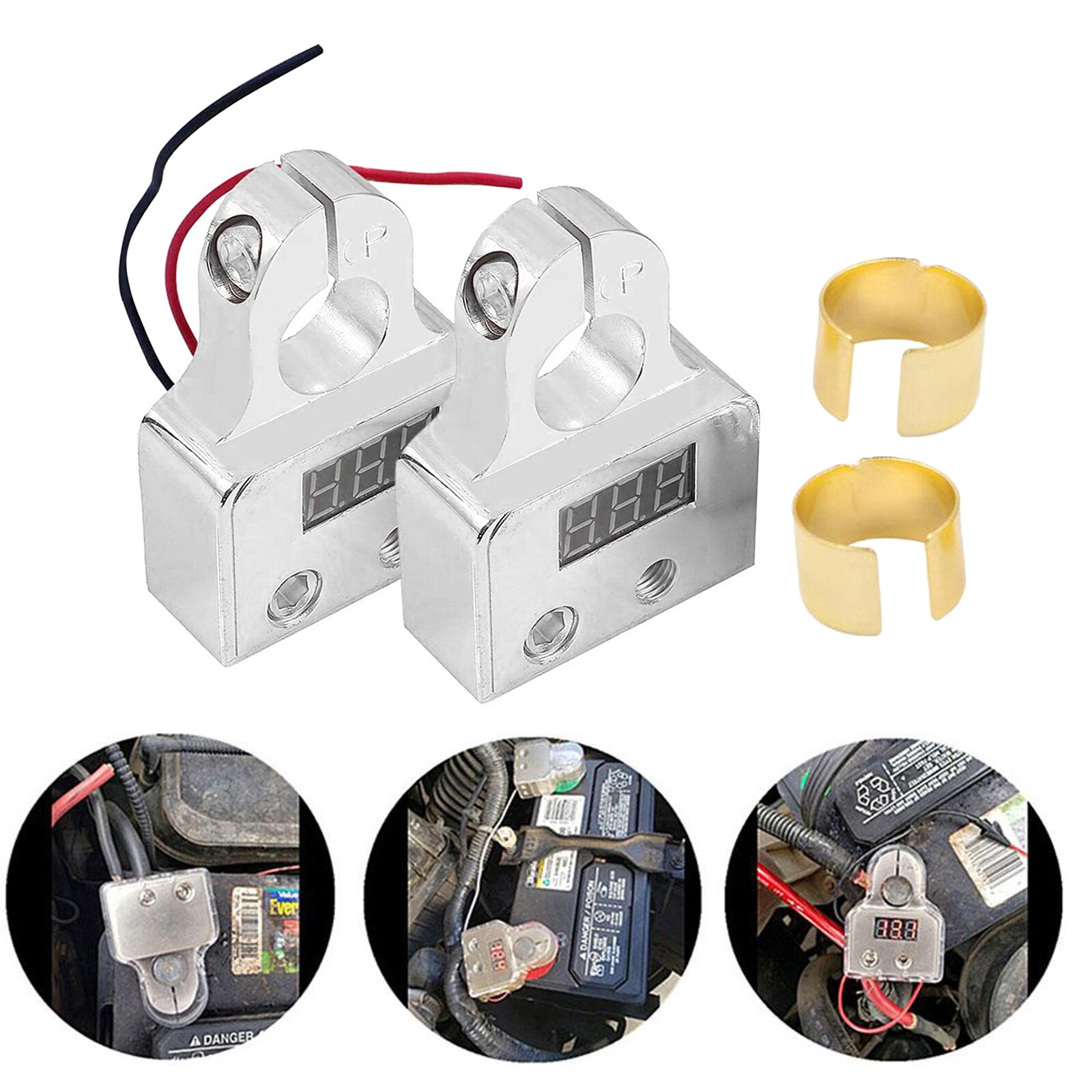 1 Paar 0/4/8 Of Batterij Terminals Met Shims Positieve En Negatieve (+/-) 2/4/8/Awg Voor Auto Boot Rv Voertuigen