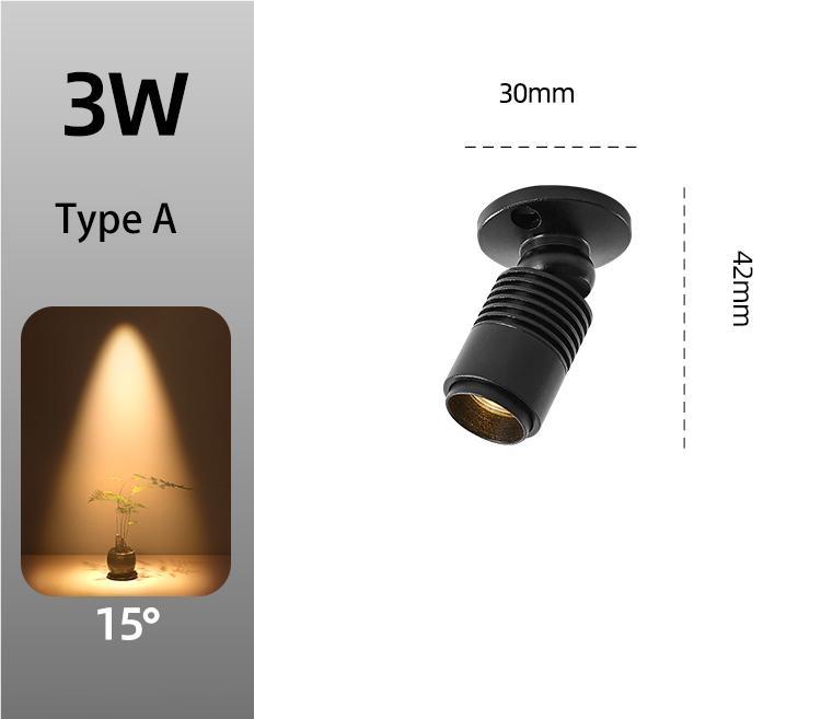 Led Mini Spots Opbouw Spot Light Kleine Stralingshoek 7 Graden 15 Graden Foco Kast Verstelbare Sfeer Lamp: M / Blauw