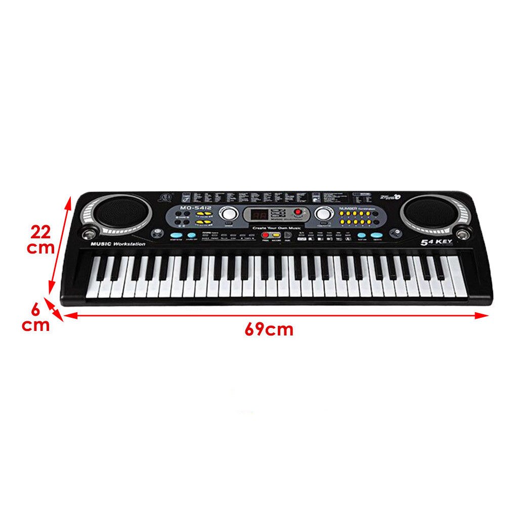 54 Keys Digital Electronic Keyboard & Microphone Electric Led Adult Size