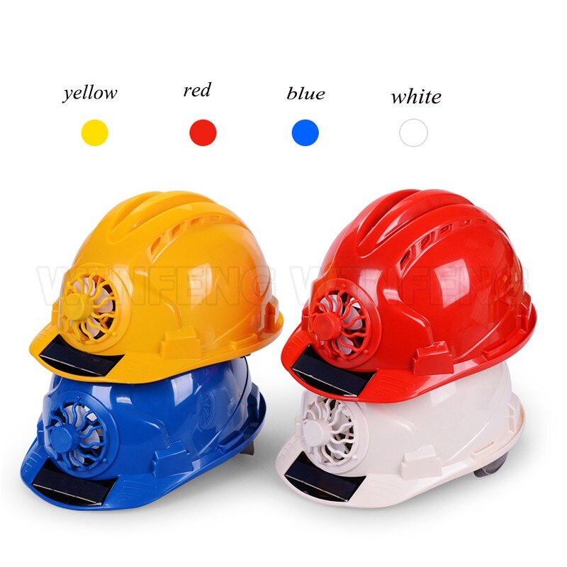 Arbeidssikkerhetshjelm konstruksjon utendørs arbeidsplass solenergi fan abs hard hatt hode beskyttelse hjelm lokk drevet av solrute