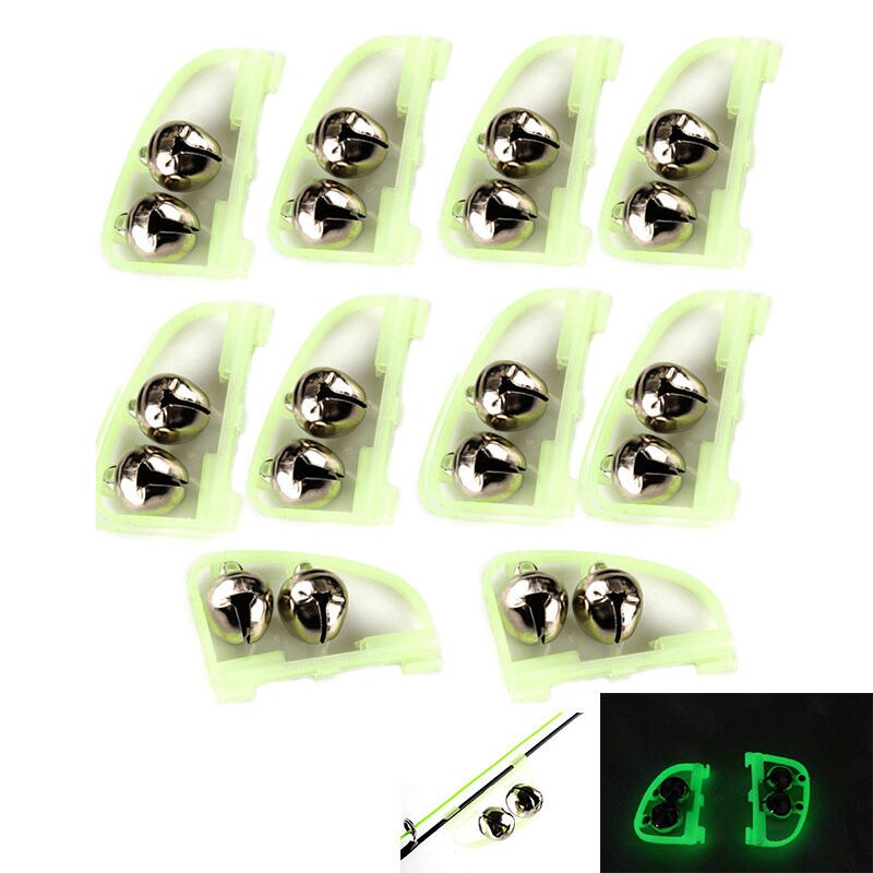 2 stuks/partij lichtgevende zeevisvoederbel, visbel met dubbele hengeltip, visbelalarm, visgerei: 5 cm x 5cm