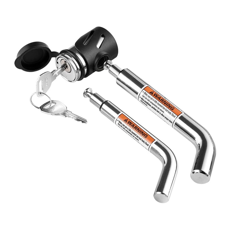 Hitch Receiver Pin Lock, Right Angle 1/2Inch and 5/8Inch for Class I II III IV 1-1/4Inch 2Inch and 2-1/2Inch Receiver