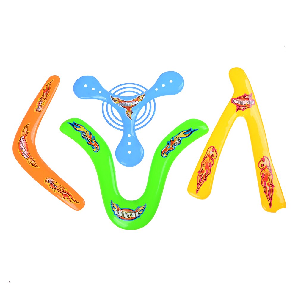 G 4 pièces sport retour en plastique jouet volant enfants 4 formes coloré Boomerang léger retour retour jouet