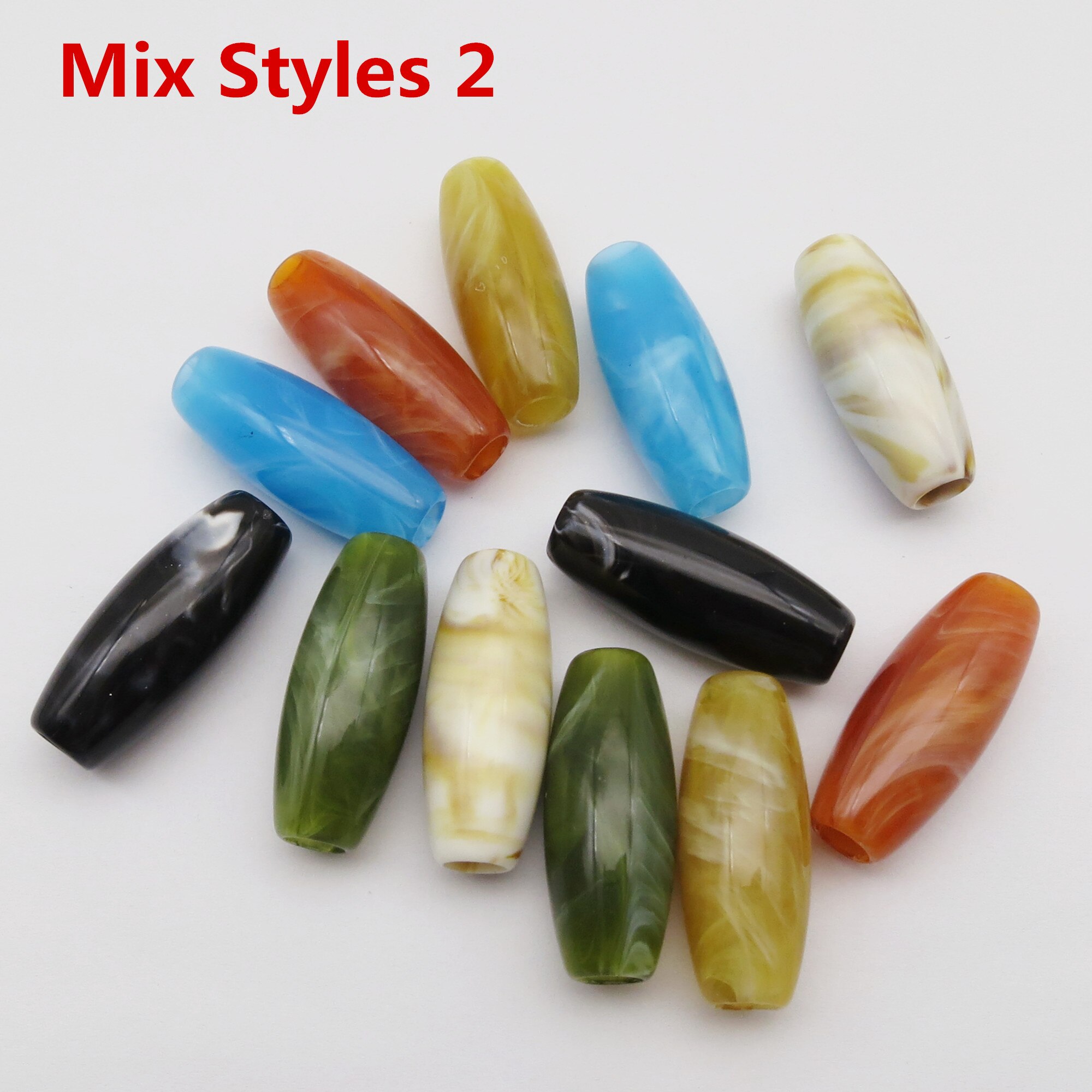 6Pcs/12Pcs Haak Vlechten Acryl Haar Vlecht Dread Baard Dreadlock Kralen Ringen Buis Voor Kinderen Meisjes Vrouwen haar Accessoires