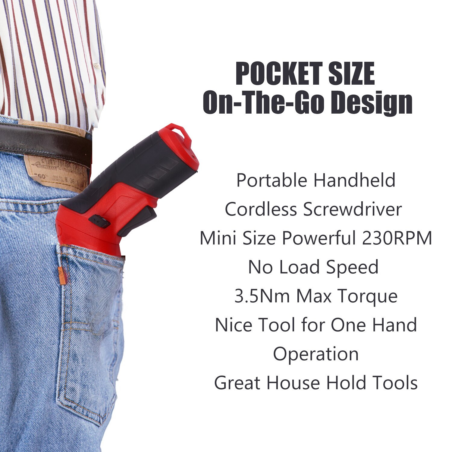 Cordless Screwdriver 47Pcs 3.5Nm Electric Screwdriver Set 3.6V 1800mAh USB Rechargeable Ratchet Wrench Front LED 2 Position