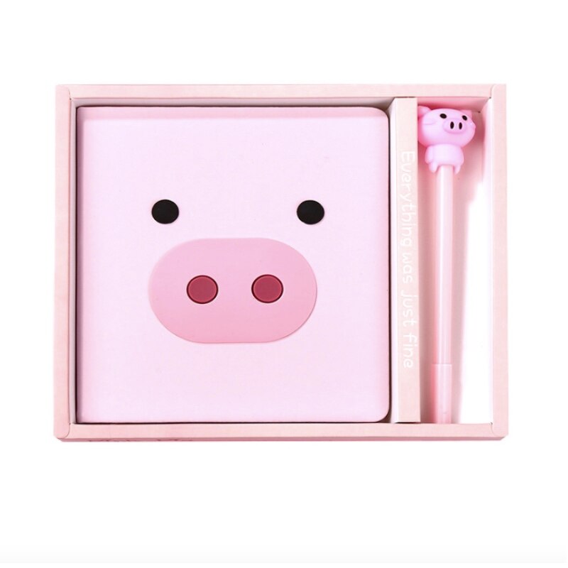 Bella Maiale Kawaii taccuino pianificatore rivista Quotidiano Libro con la Penna impostato di Cancelleria Forniture Studente Forniture Scolastiche Regalo