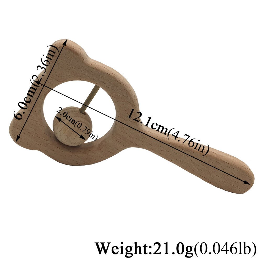 1 holz stick 4 stil glocken holz buche natürliche rassel zahnen baby Nursiing gekaut beißring