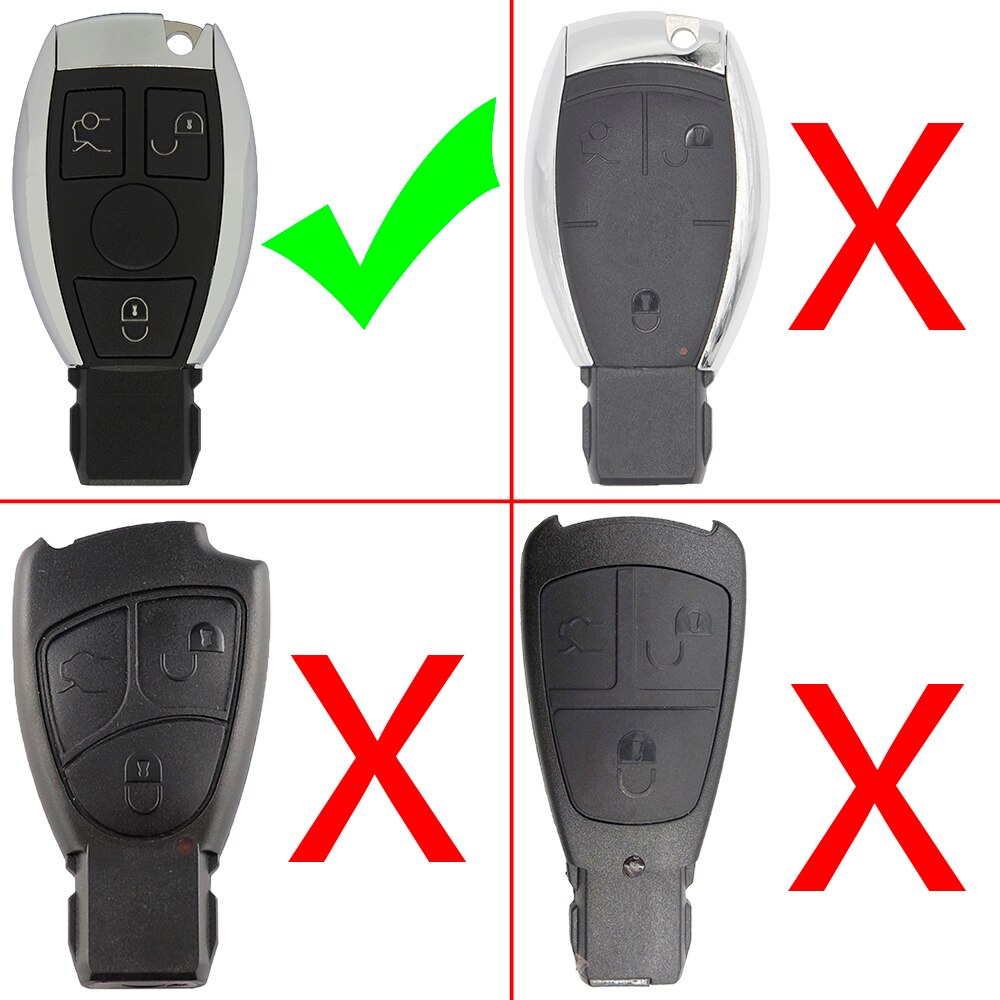 Whatskey 3 knap bil nøgle shell sag til mercedes benz ce klasse 2000+  understøtter original nec bga  w204 w205 w210 w212