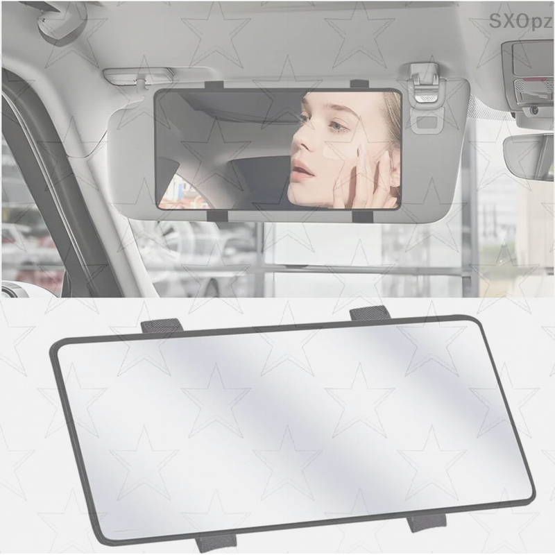 Autospiegel voor zonneklep, groot scherm, draagbare make-upspiegel, hd make-upspiegel voor vrachtwagen, suv, interieur achteruitkijkspiegel