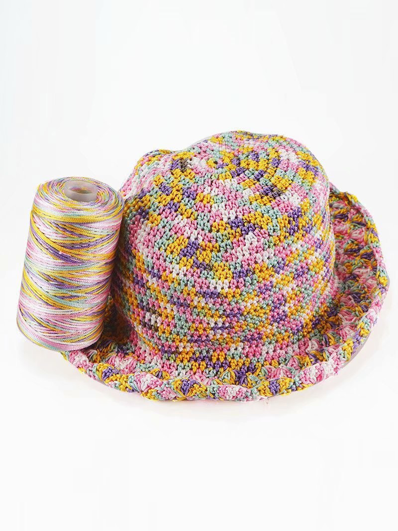 1.5Mm Dikte Gehaakt Garen Dun Ijs Gemengd Gevlochten Katoenen Draad Voor Diy Hand Breien Tas Hoed Schoenen 100Gram Rol 60 Kleuren