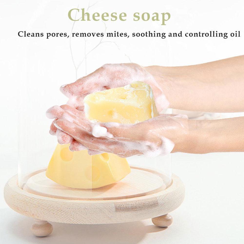 Savon au fromage au sel de mer, savon à base de plantes brossées, pour l'élimination des acariens, Y9J8