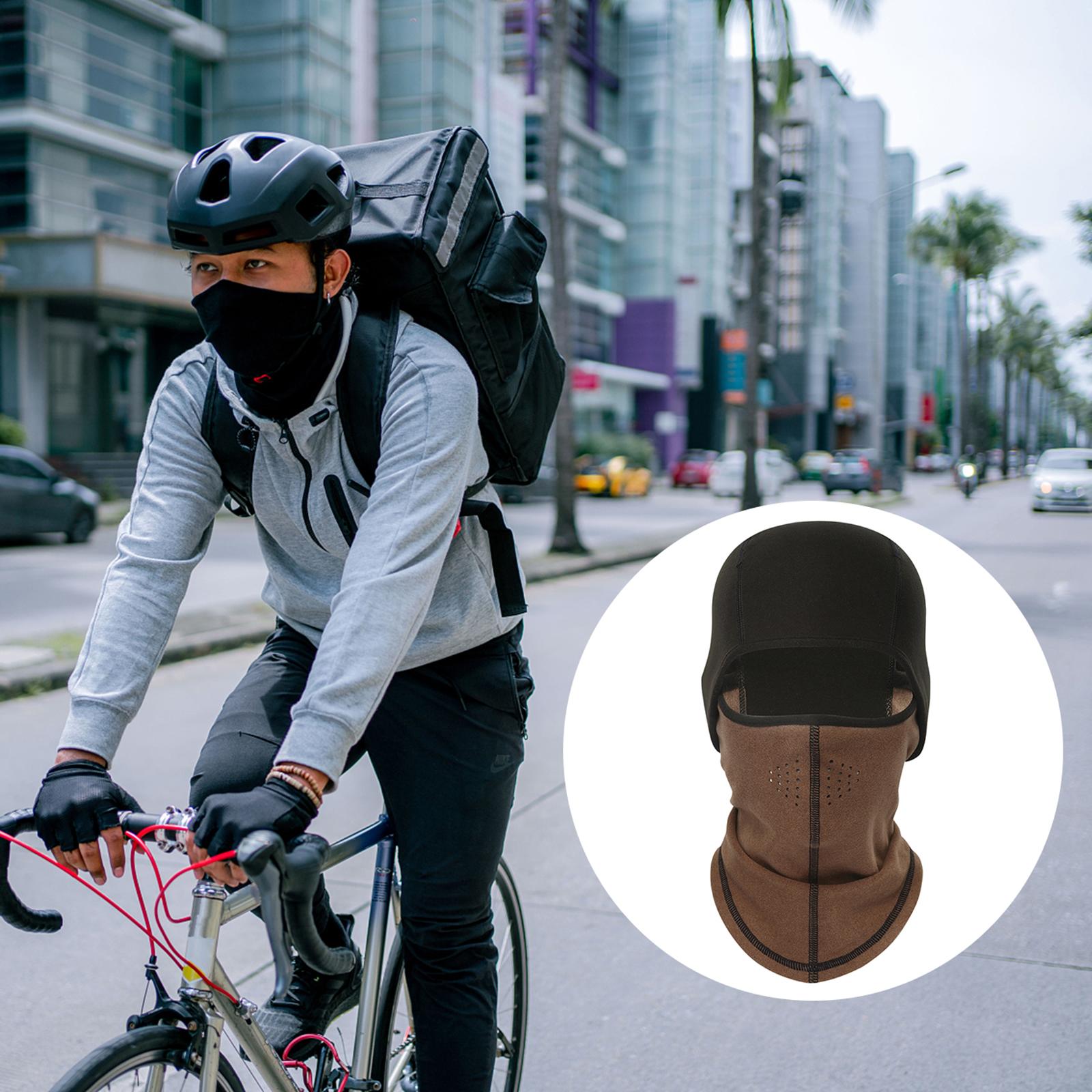 Ademend Balaclava Ski Mask Mannen Warme Fleece Thermische Halswarmer Voor Skiën: Brown