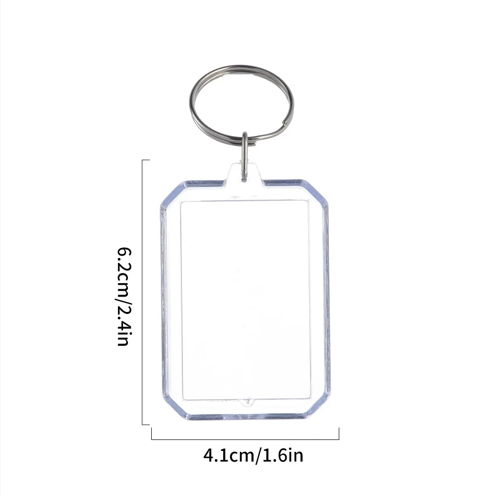 5/20 stuks transparante fotolijst sleutelhanger kwastjes snap-in aangepaste insert foto acryl blanco sleutelhanger duidelijke blanco foto hanger: GRIJS / Rood