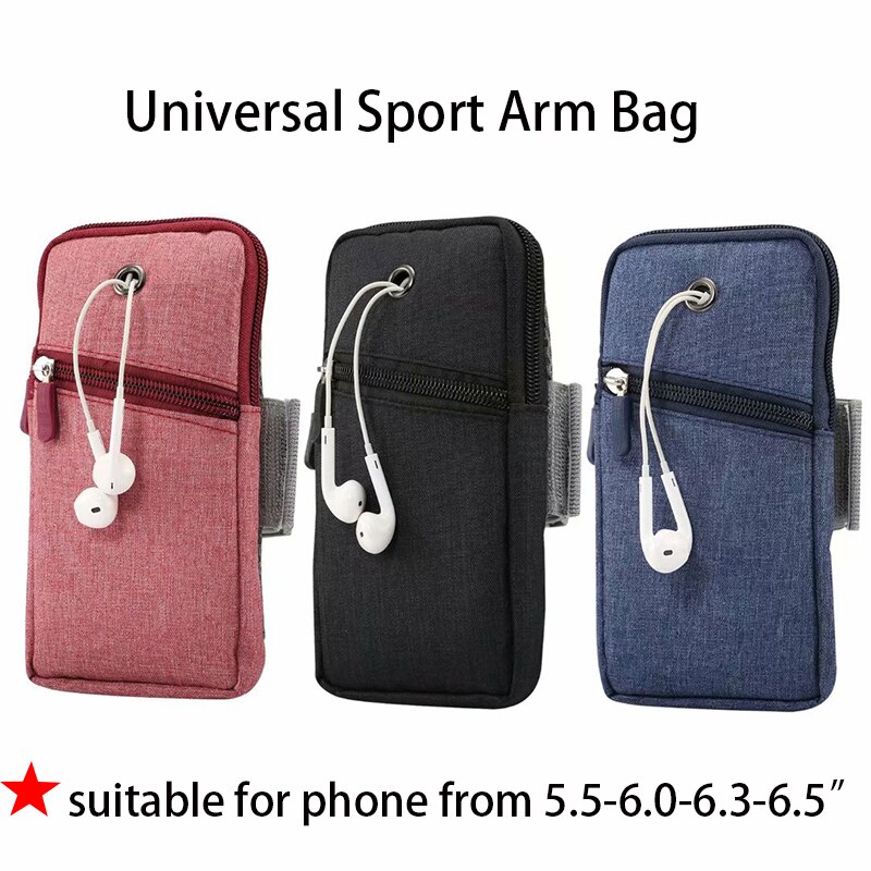 Universal mobile phone sport pouch case,Smartphone arm bag canvas case shockproof for samsung for Huawei for iphone bag fundas