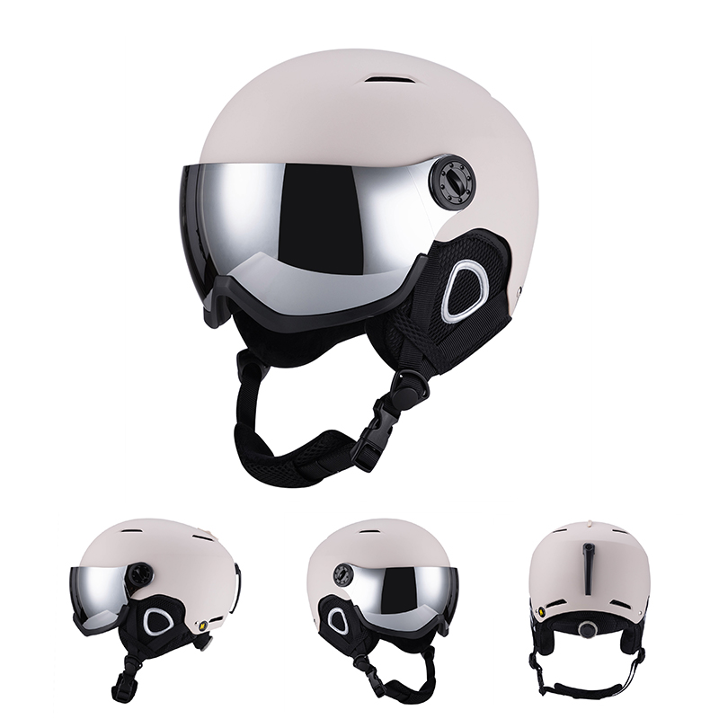 Horntour Skiing Helmet with Goggles Warm Helmet ABC+EPS High Ski Helmet Outdoor Sports Ski Skateboard Helmet: M / Blue