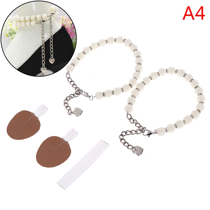 1 Paar Vrouwen Parel Hakken Band Schoen Riem Hoge Hakken Enkel Holding Losse Anti-Skid Bundel Tie Bandjes band Schoenen Decoratie: A4