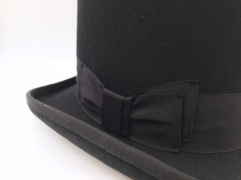 100%  ull vintage topphatt svart kronehatt retro viktoriansk magi lue 8 "dyp 25cm høy for voksne kvinner menn