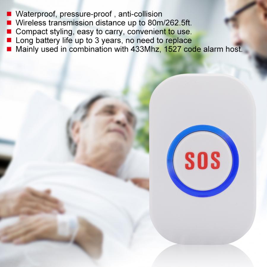 Wireless SOS Button Emergency Alarm Elderly Children Help Call Alert System