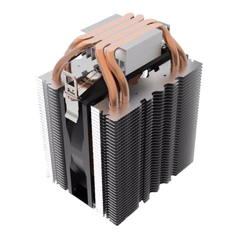 Cpu-koelerventilator 4 heatpipe-radiator blauwe led hydraulisch lager stille 3- pins cpu-koelerventilator heatsink voor intel lga 1156/1155/1150
