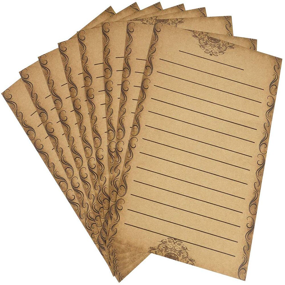 8 ark vintage kraftpapper brevpapper papper brev gammaldags retrobrunt kraftpapper skrivskolakontor leverantörer: Stil 6