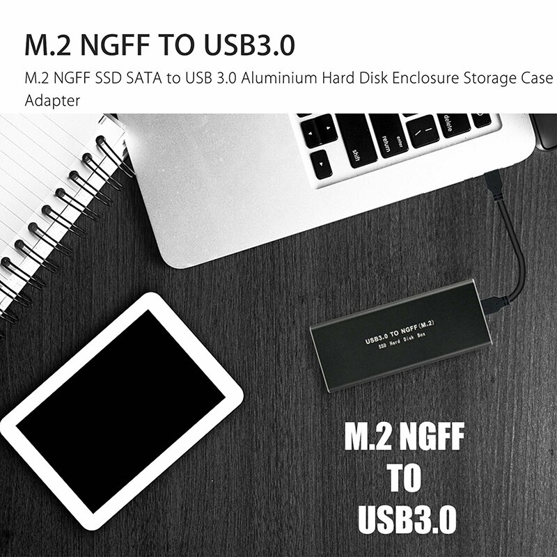M.2 SATA solid state drive to USB 3.0 external hard drive card reader converter adapter shell with UASP