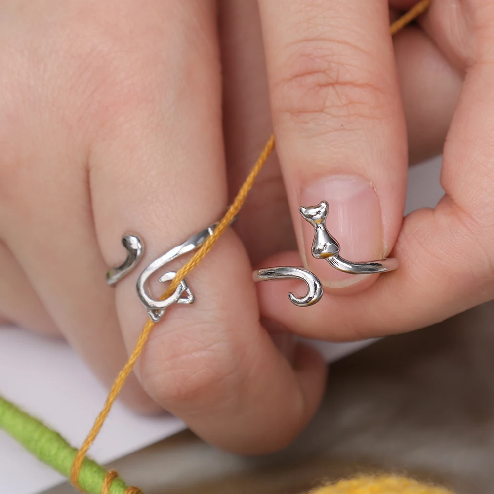 Garenring gegraveerd/kat/pauw – Café Crochet