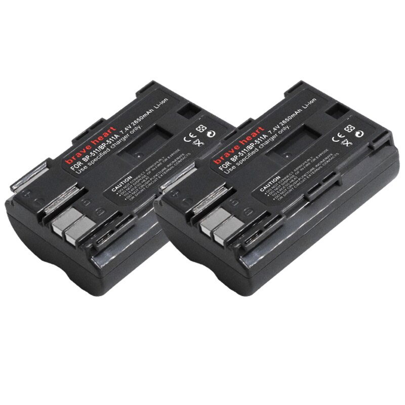 BP-511 BP-511A 2650mAh Camera Battery BP511 BP 511 For Canon EOS 40D 300D 5D 20D 30D 50D 10D D60 G6 BP 511A