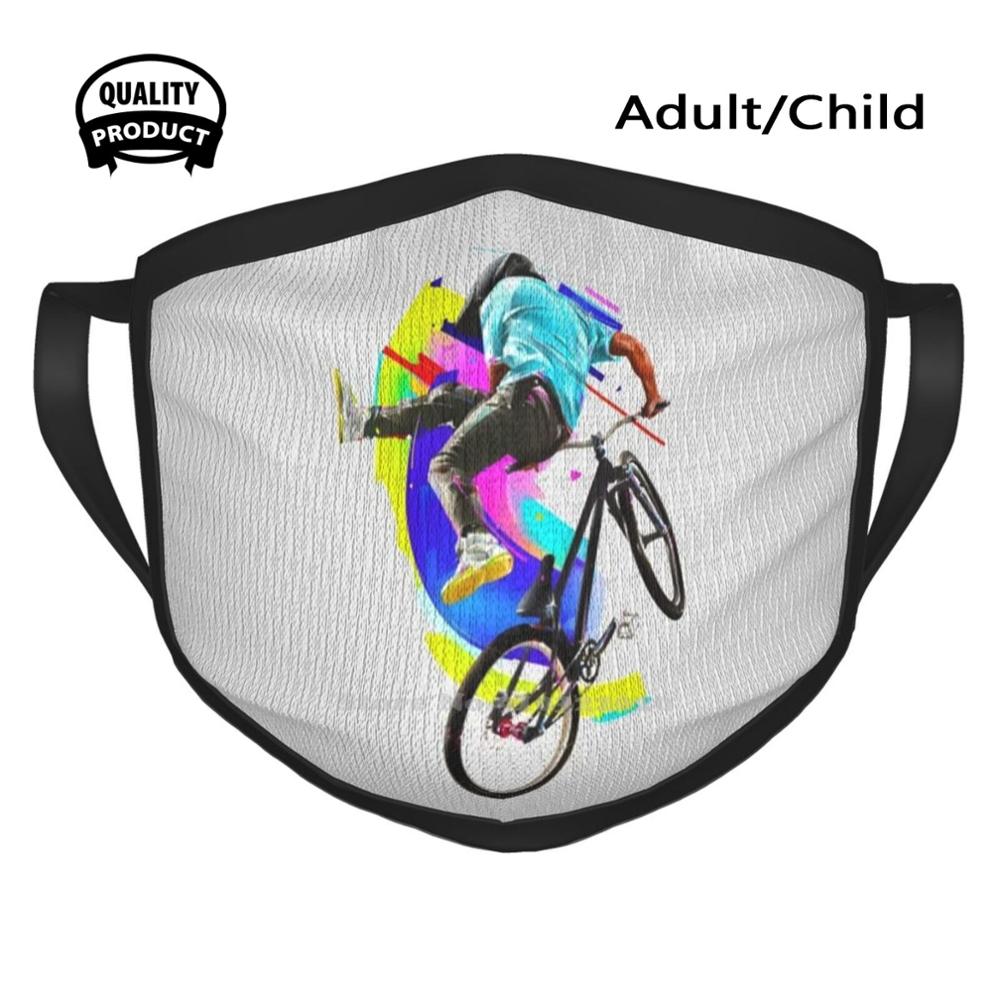 Bmx Men Women Child Girl Scarf Face Mask Bmx Bike Jump Cool Sport Ride Cycling Bicycle Cross Summer Boy Boys Man Collage: Black Mask / Adult Size