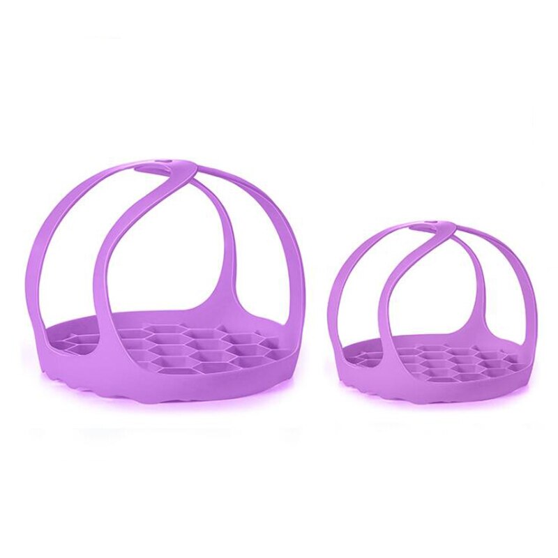 Pressure Cooker Sling Silicone Bakeware Lifter Cookers Anti-slip Drain Pad Heat Insulated Mat Egg Rack Kitchen Accessories: Purple 6.5inch