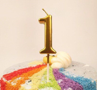 Bougies dorées, 1 pièce, outils de décoration pour un gâteau scintillant et brillant, figurine pour gâteau de fête, fête d'anniversaire pour bébés enfants: 1