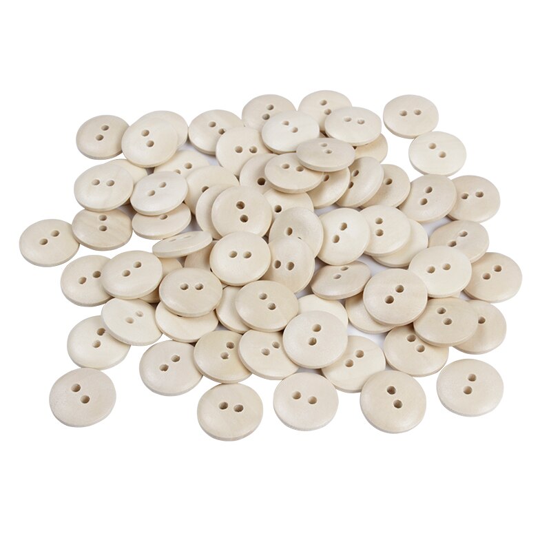 100 Stuks 2-Hole Houten Knopen Kleding Home Decor Naaien Scrapbooking Card Making Diy Baby Knop Kleding Naaien Accessoires 15Mm