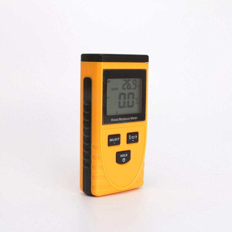 Medidor de humedad de madera de inducción Digital, 0 ~ 50%, medidor de contenido de humedad de madera de árbol, termómetro de madera 0-50C, higrómetro con retroiluminación LCD