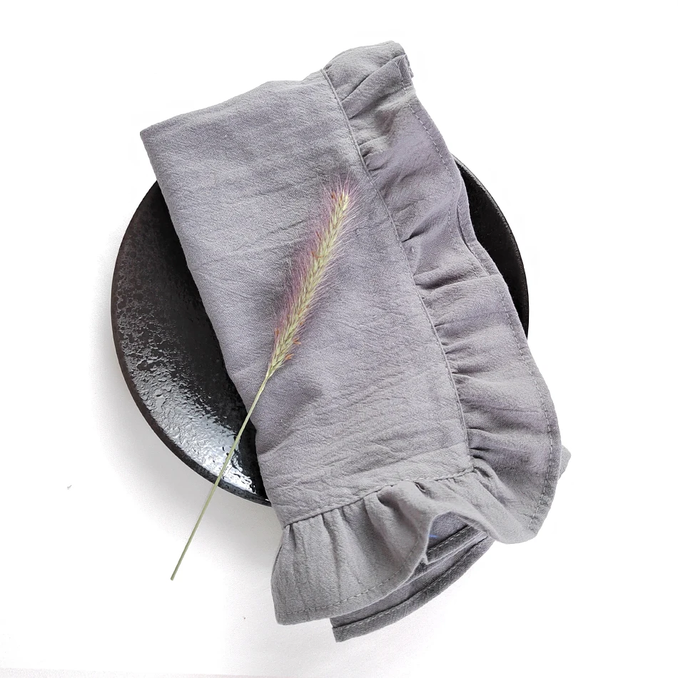 Katoen 100% Ruffule Servetten Voor Borden Zachte Volants Voor Bruiloft Decoratie Huis Warming Tafel Decor Party: 90x40 cm / YELLOW