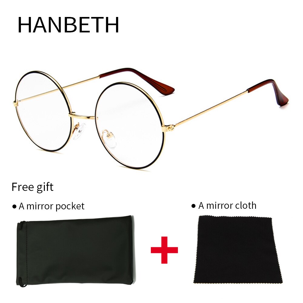 Grandes gafas redondas de montura de gafas de Metal transparente para hombre y mujer monturas para gafas redondas para hombres y mujeres