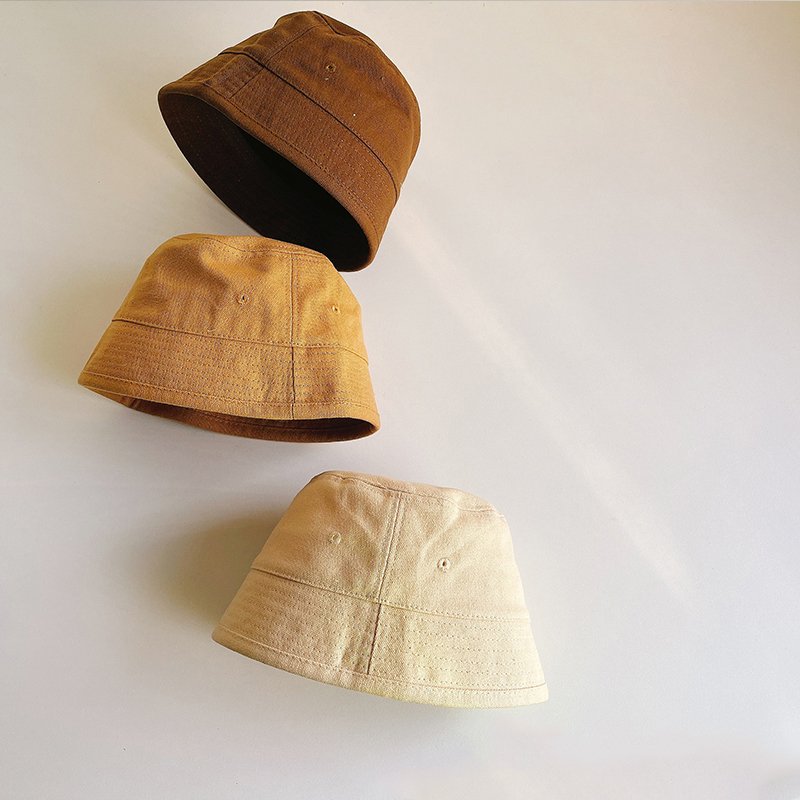 Cappello da pescatore estivo per bambini cappello da pescatore in cotone per bambini tinta unita cappello da sole per bambina Casual per bambini