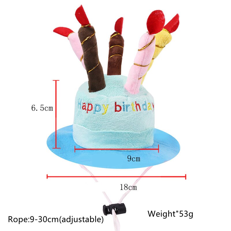 Chien chapeau pour animaux de compagnie chien chat chapeau avec anniversaire gâteau casquette bougie fête d'anniversaire Costume coiffure bébé accessoires marchandises: Bleu