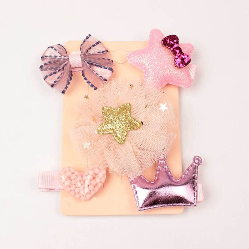 5 pz/impostato Carino Principessa Del bambino Pinze Lucido Archi Dei Capelli Del bambino Del Fiore Dei Capelli Della Ragazza Accessori Dei Capelli Delle Ragazze Della Forcella Della clip Barrettes Haarband: style2