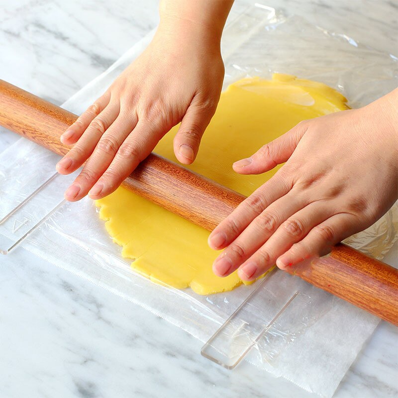moule silicone pâtisserie outils pâtisserie Règle d&#39;équilibre pour rouler des biscuits en acrylique, 2 pièces, pour Fondant, glaçage, règle d&#39;épaisseur de Biscuit, accessoires de cuisson plus lisse