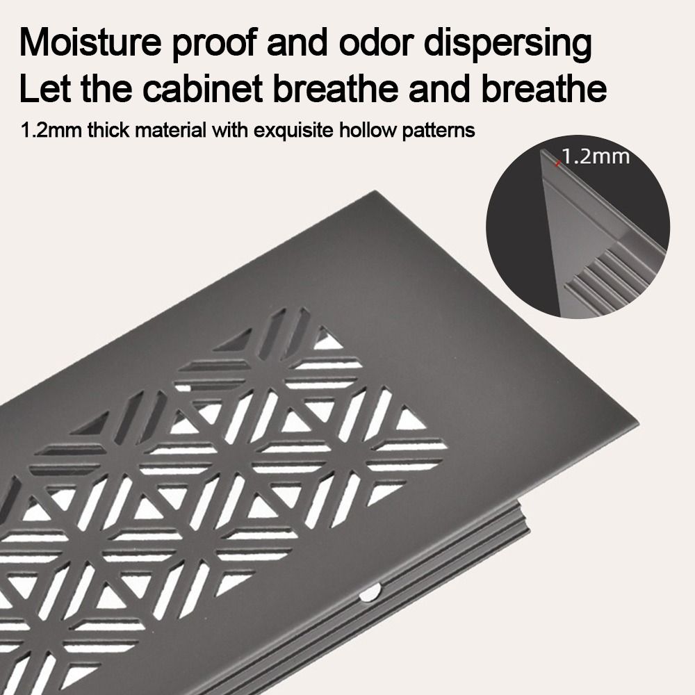 Aluminium ventilatieopeningen Cover Louvre Rechthoek Ventilatierooster Cover 50/80cm Breed Ademend Mesh Gat Ornamenten